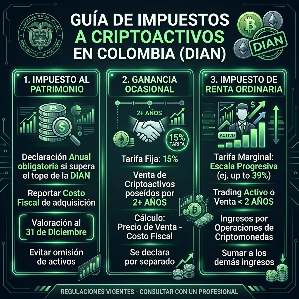 Esquema tributario de la DIAN para activos y trading en el exterior en Colombia