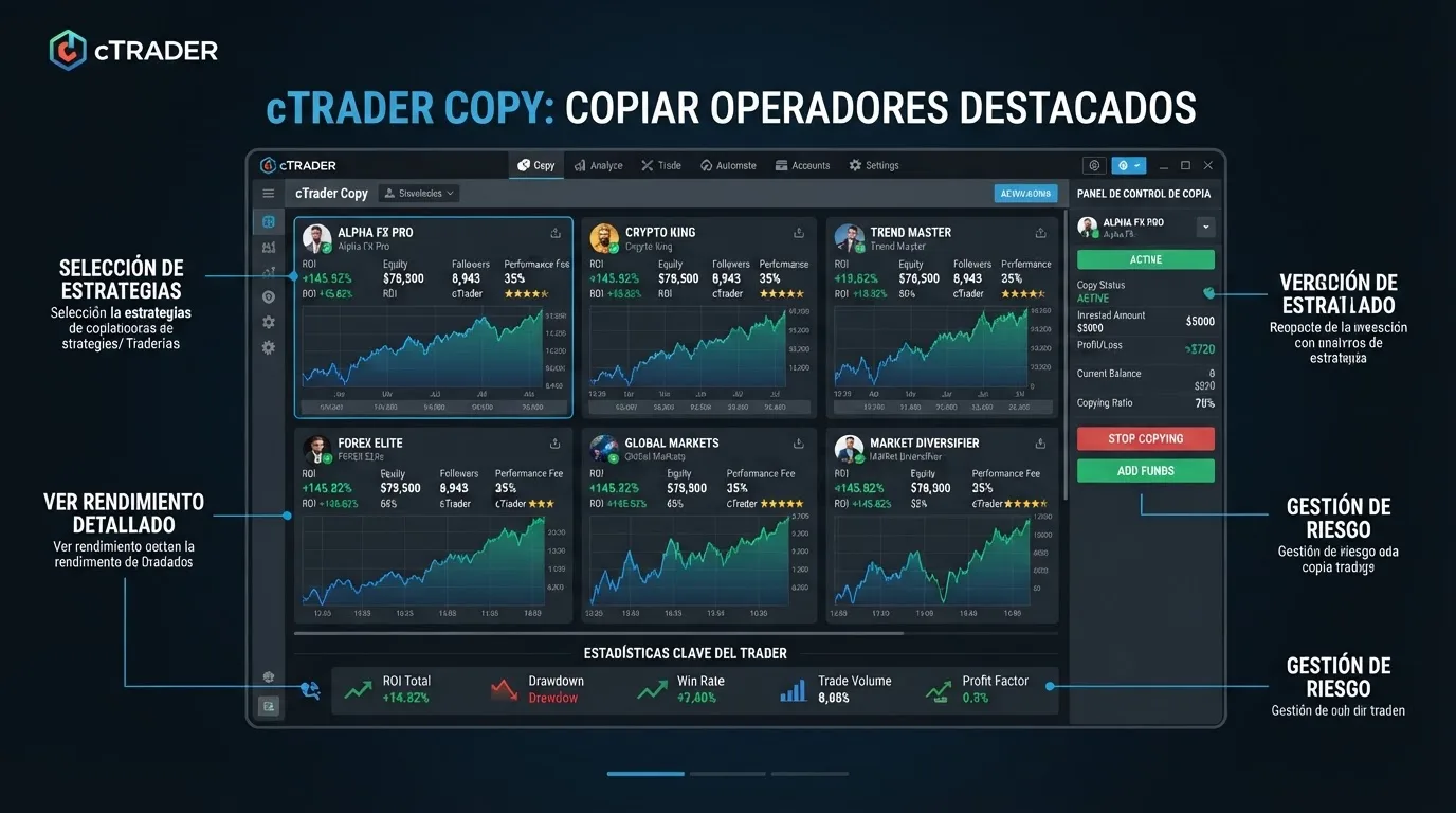 Infografía de copy trading cTrader