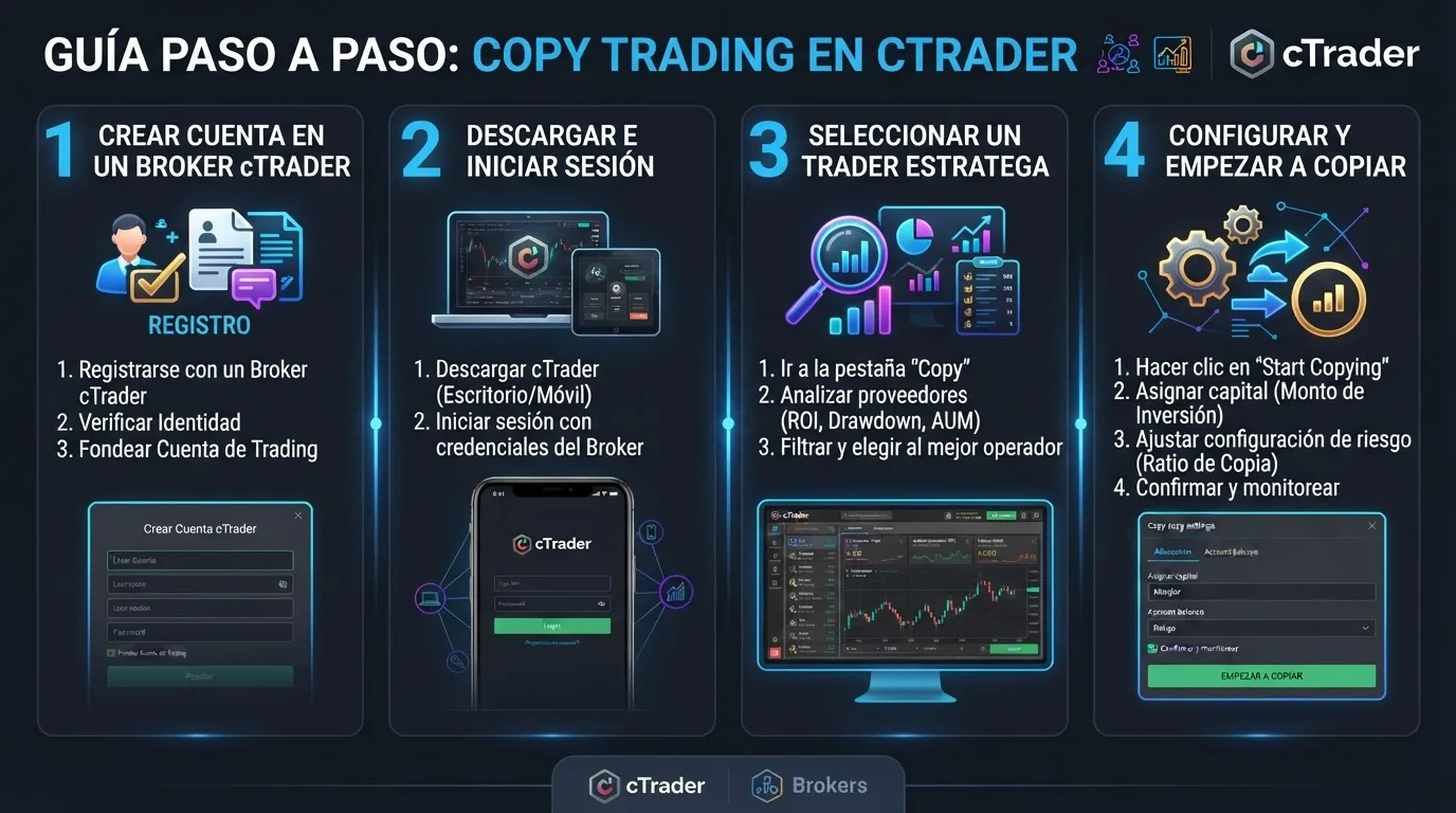 Infografía de copy trading cTrader