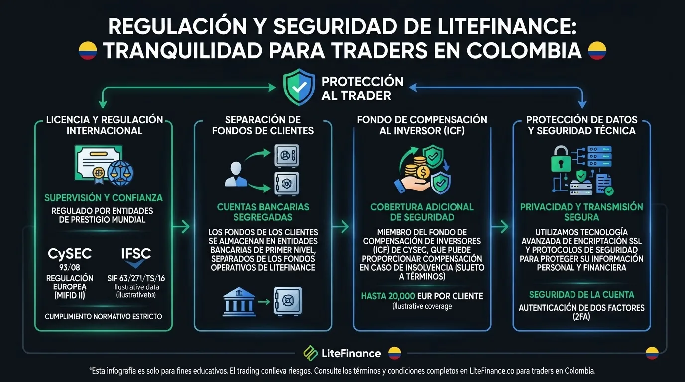 Licencias y certificados regulatorios de LiteFinance para operar desde Colombia