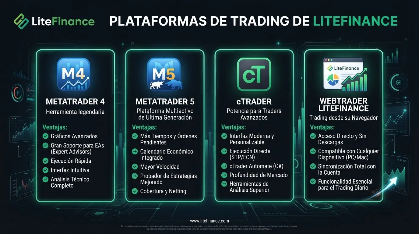 Métodos de depósito y retiro disponibles en LiteFinance para Colombia
